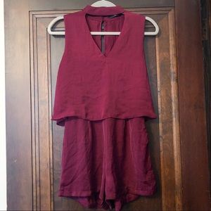 Missguided Maroon Romper Open Back